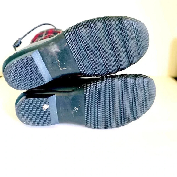 Seven7 Wool Goose Quilted Lace Up Rain Boot Plaid Size 7 - Picture 6 of 11